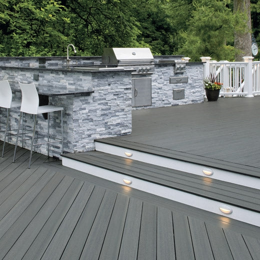 TimberTech Edge Prime+ 1 in. x 5.5 in. x 12 ft. Sea Salt Grooved Edge Deck Boards